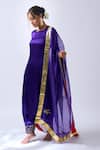 Shop_House Of Pink_Purple Modal, Silk, Organza Embroidery, Zari Vibrant Kurta Salwar Dupatta Set _Online_at_Aza_Fashions