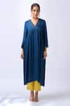 Buy_House Of Pink_Blue Modal, Silk, Organza Embroidery, Zari Royal Anarkali Set With Dupatta _Online_at_Aza_Fashions