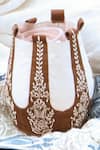 Kushani_Ivory Embroidery Floral Bucket Handbag _Online_at_Aza_Fashions