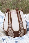 Buy_Kushani_Ivory Embroidery Floral Bucket Handbag _at_Aza_Fashions