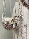 Buy_Kushani_Ivory Embroidery, Tassels, Beads Petal Weave Satchel Bag _at_Aza_Fashions