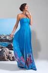 Nautanky_Blue Chiffon Sequins Halter Neck High Tide Hottie Dress _Online_at_Aza_Fashions