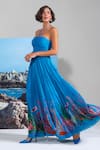 Nautanky_Blue Chiffon Sequins Halter Neck High Tide Hottie Dress _at_Aza_Fashions
