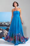 Buy_Nautanky_Blue Chiffon Sequins Halter Neck High Tide Hottie Dress 