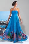 Buy_Nautanky_Blue Chiffon Sequins Halter Neck High Tide Hottie Dress _at_Aza_Fashions
