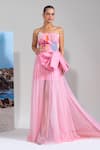 Buy_Nautanky_Blush Cotton, Net, Linen Sequins, Embroidery Square Pink Scuba Couture Dress _at_Aza_Fashions