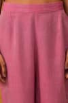 Nuhh_Purple Handloom Cotton Embroidery V-neck Handwoven Kurta Pant Set _Online_at_Aza_Fashions