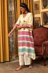 Buy_Nuhh_Multi Color Handloom Cotton Embroidery Multicolor Handwoven Kurta And Pant Set 