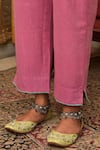 Nuhh_Multi Color Handloom Cotton Embroidery Multicolor Handwoven Kurta And Pant Set _Online_at_Aza_Fashions