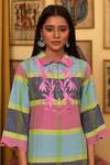 Buy_Nuhh_Multi Color Handloom Cotton Embroidery Multicolor Handwoven Kurta And Pant Set _Online_at_Aza_Fashions