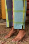 Buy_Nuhh_Multi Color Handloom Cotton Collared Handwoven Kurta And Pant Set _Online_at_Aza_Fashions