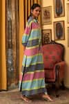 Buy_Nuhh_Multi Color Handloom Cotton Collared Handwoven Kurta And Pant Set 