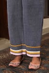 Buy_Nuhh_Blue Handloom Cotton Embroidery Round Neck Indigo Handwoven Kurta Set 