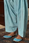 Buy_Nuhh_Sky Blue Handloom Cotton Collared Handwoven Kurta And Salwar Set _Online_at_Aza_Fashions