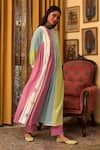 Buy_Nuhh_Multi Color Handloom Cotton Embroidery Round Neck Handwoven Kurta Set _Online_at_Aza_Fashions