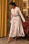 Shop_Nuhh_Ivory Handloom Cotton Collared Striped Dress _Online_at_Aza_Fashions