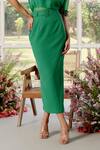 Parul And Preyanka_Green Silk Organza, Crepe Embroidery High Neck 3d Flower Embellished Co-ord Set _Online_at_Aza_Fashions