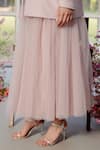 Parul And Preyanka_Pink Lace, Tulle, Crepe Embroidery, Pearls Designer Blazer And Skirt Set _Online_at_Aza_Fashions