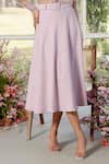 Parul And Preyanka_Pink Silk Organza, Crepe Collared 3d Flower Detail Co-ord Set _Online_at_Aza_Fashions