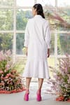 Shop_Parul And Preyanka_White Poplin Embroidery Collared Kate Midi Dress _at_Aza_Fashions