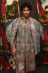 Til_Multi Color Cotton Impression Block Printed Jacket Set _Online_at_Aza_Fashions
