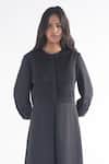 Buy_Til_Black Cotton, Modal Round Neck Soot Pleated Dress _Online_at_Aza_Fashions