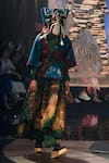Shop_Til_Blue Cotton Galaxy Quilted Kimono Overlay _at_Aza_Fashions