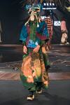 Buy_Til_Blue Cotton Galaxy Quilted Kimono Overlay _at_Aza_Fashions