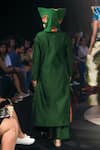 Shop_Til_Green Chanderi Embroidery, Patchwork Round Neck Emerald Echo Kurta Set _at_Aza_Fashions