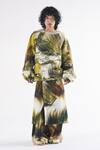 Buy_Til_Green Cotton Embroidery Quilted Cardigan _at_Aza_Fashions
