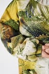 Buy_Til_Green Cotton Embroidery Quilted Cardigan _Online_at_Aza_Fashions