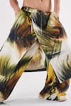 Buy_Til_Green Cotton Handpainted Grass Draped Trouser _Online_at_Aza_Fashions