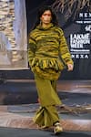 Shop_Til_Green Cotton Fringe Turtle Neck Upcycled Katran Pullover Top _at_Aza_Fashions