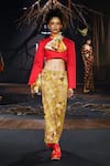 Buy_Til_Orange Cotton, Modal Moorland Multicolor Embroidered Skirt _at_Aza_Fashions