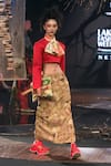 Buy_Til_Orange Cotton, Modal Moorland Multicolor Embroidered Skirt _Online_at_Aza_Fashions