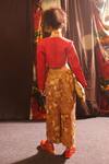 Shop_Til_Orange Cotton, Modal Moorland Multicolor Embroidered Skirt _at_Aza_Fashions