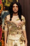 Buy_Til_Pink Cotton Round Neck Monet Embroidered Gilet _Online_at_Aza_Fashions