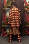 Shop_Til_Purple Chanderi Plaid Overlay _at_Aza_Fashions