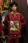 Til_Purple Cotton Embroidery Plum Cardigan _Online_at_Aza_Fashions