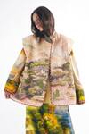Shop_Til_Cotton Embroidery High Neck Multi Color Jacket _at_Aza_Fashions