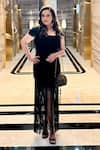 Buy_Babita Malkani_Black Body Fitted Dress With Embroidery _at_Aza_Fashions