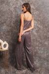 Shop_Pooja Peshoria_Mauve Polyester, Knit Sweetheart Neck Shimmering Jumpsuit _at_Aza_Fashions