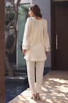 Shop_Nazar By Indu_Ivory Designer Tunic & Tapered Pant Set _at_Aza_Fashions