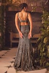 Shop_Roqa_Brown Net Sequins Sweetheart Neck Designer Gown _at_Aza_Fashions