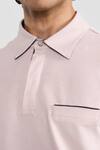 PERONA_Pink Cotton, Polyester Designer T-shirt _at_Aza_Fashions