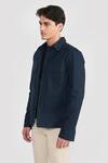 Buy_PERONA_Navy Tencel, Cotton Derel Designer Jacket _Online_at_Aza_Fashions