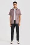 PERONA_Brown Cotton Designer Shirt _Online_at_Aza_Fashions