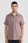 Buy_PERONA_Brown Cotton Designer Shirt _at_Aza_Fashions