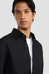 PERONA_Black Linen Ronan Shirt _at_Aza_Fashions