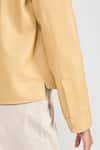 PERONA_Yellow Leather Collared Chloe Lamb Jacket _at_Aza_Fashions